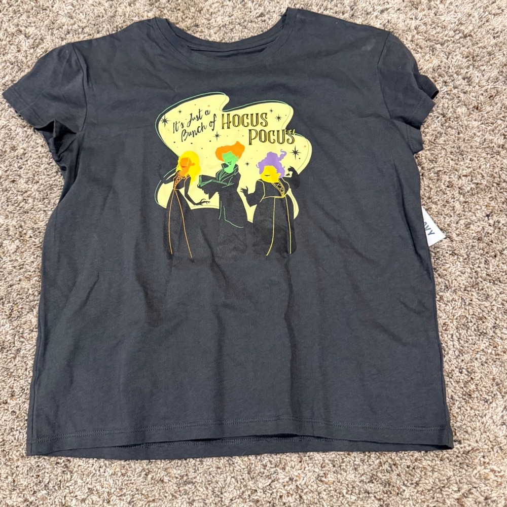 Old Navy Disney Hocus Pocus Sanderson Sisters Shirt Kids XL 14-16 Gray Halloween